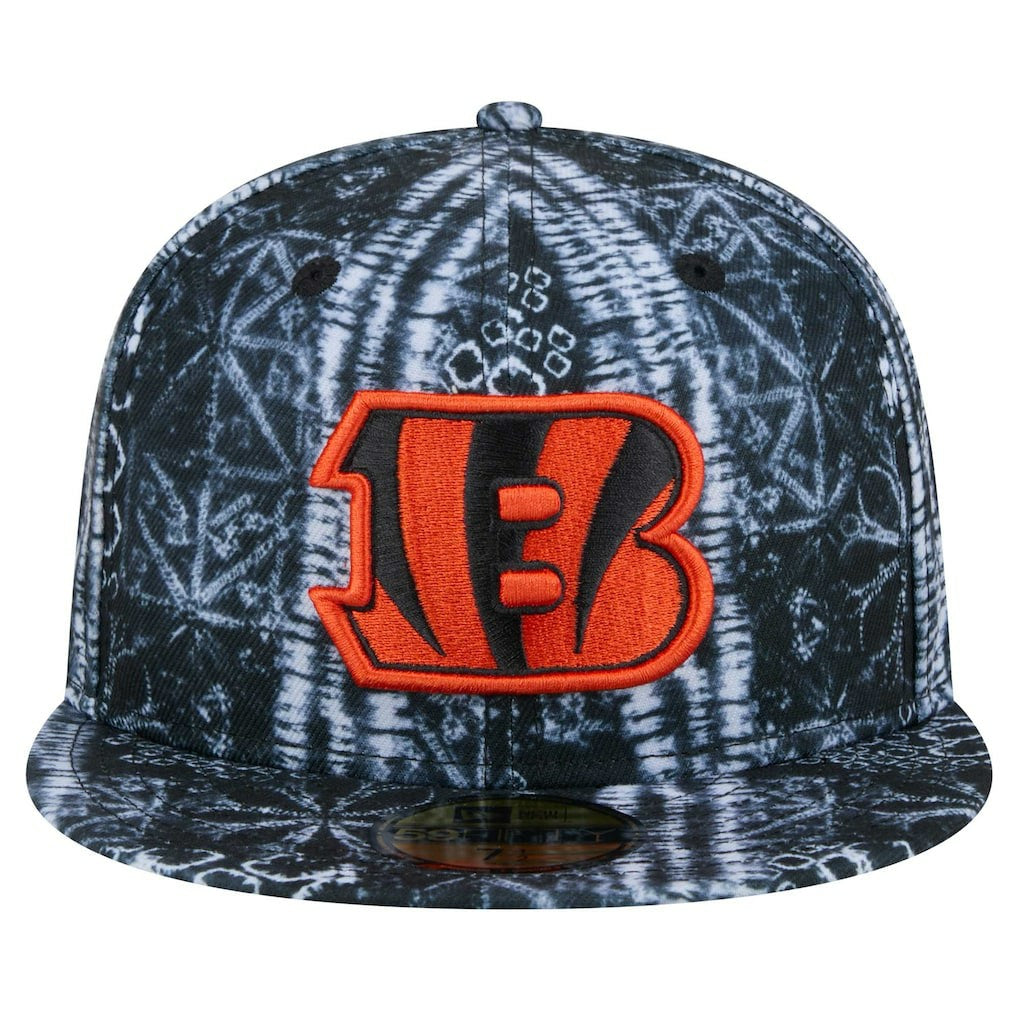 Cincinnati Bengals New Era Shibori 59FIFTY Fitted Hat Black | NFL