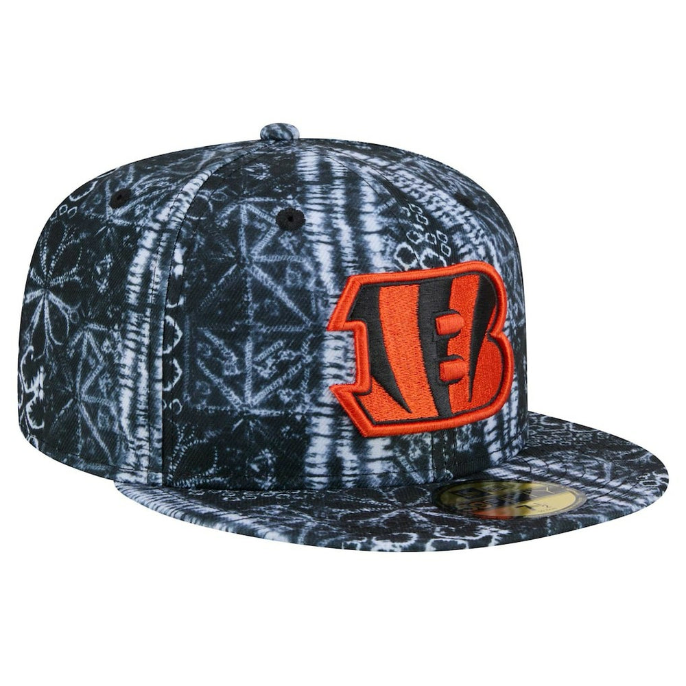 Cincinnati Bengals New Era Shibori 59FIFTY Fitted Hat Black | NFL
