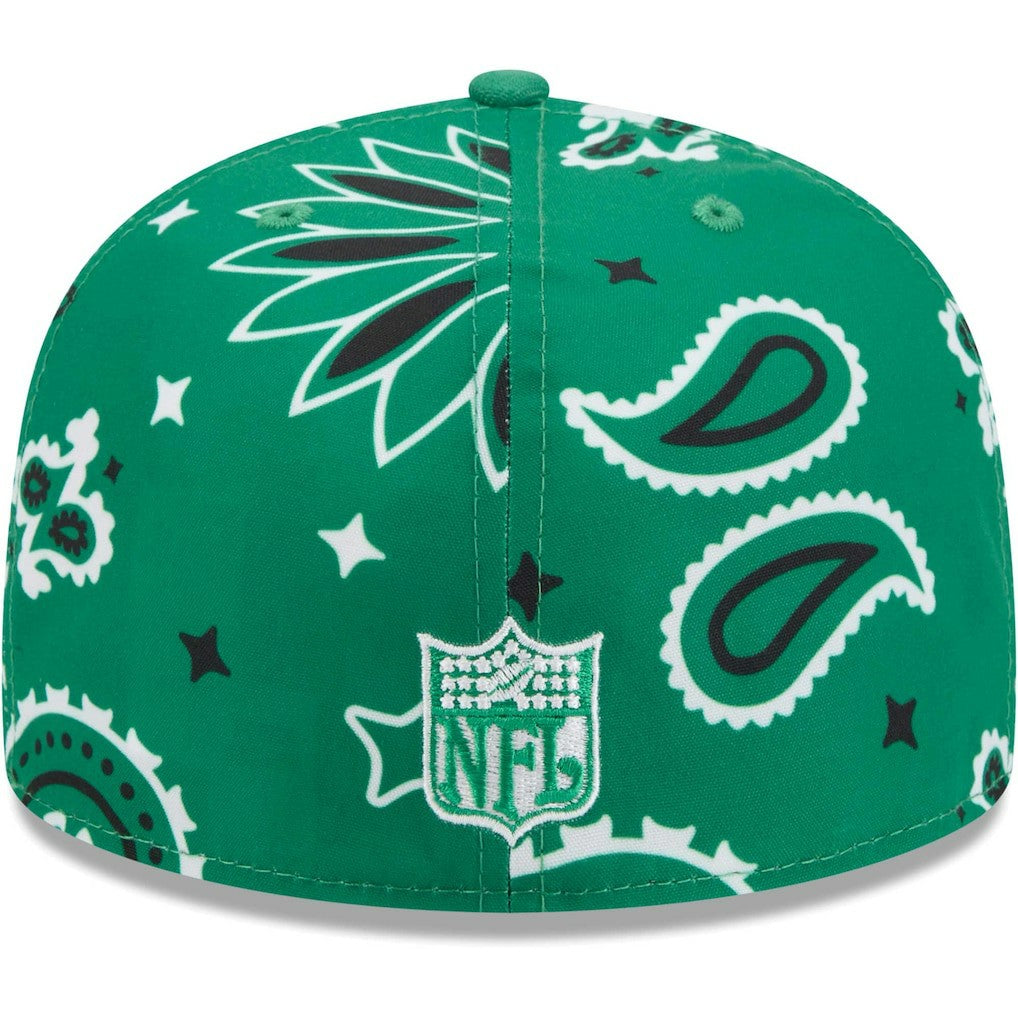 Philadelphia Eagles New Era Throwback Paisley 59FIFTY Fitted Hat Kelly Green | NFL