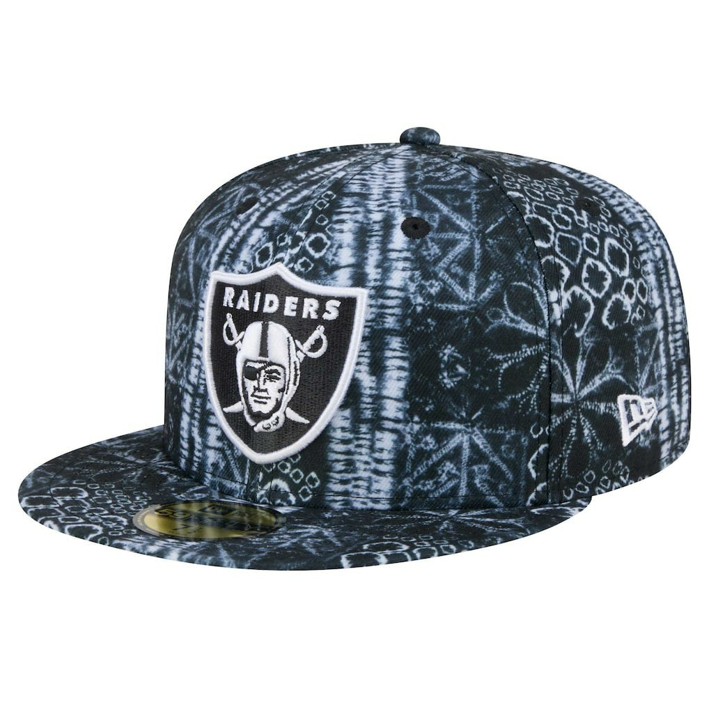 Las Vegas Raiders New Era Shibori 59FIFTY Fitted Hat Black | NFL
