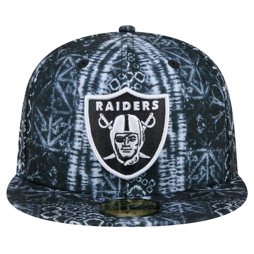 Las Vegas Raiders New Era Shibori 59FIFTY Fitted Hat Black | NFL