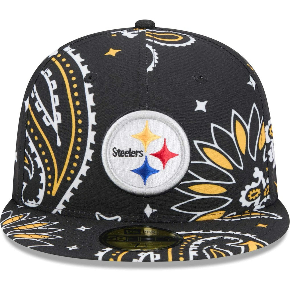 Pittsburgh Steelers New Era Paisley 59FIFTY Fitted Hat Black | NFL