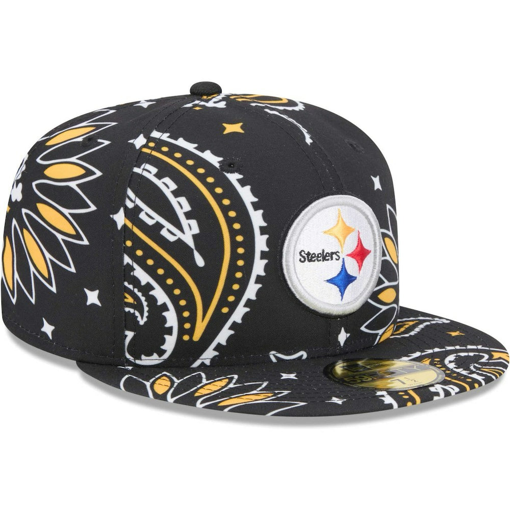 Pittsburgh Steelers New Era Paisley 59FIFTY Fitted Hat Black | NFL