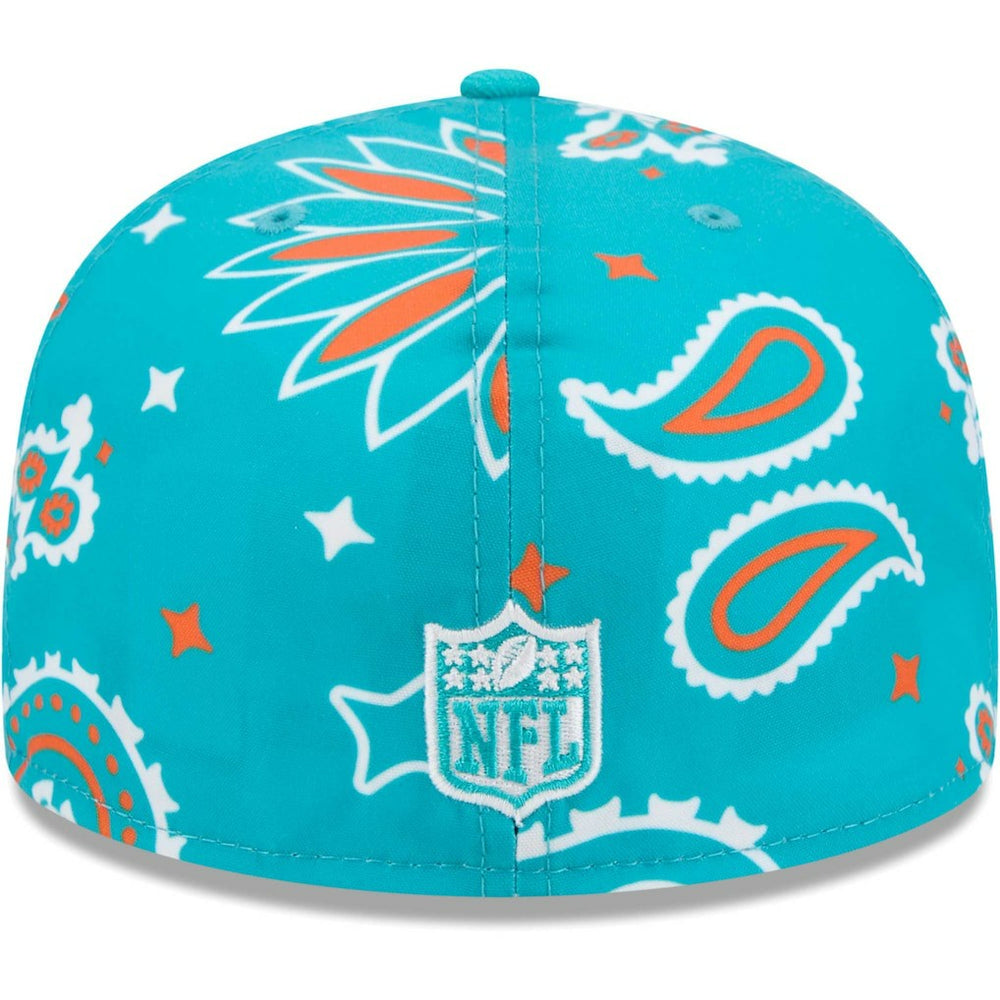 Miami Dolphins New Era Paisley 59FIFTY Fitted Hat Aqua | NFL