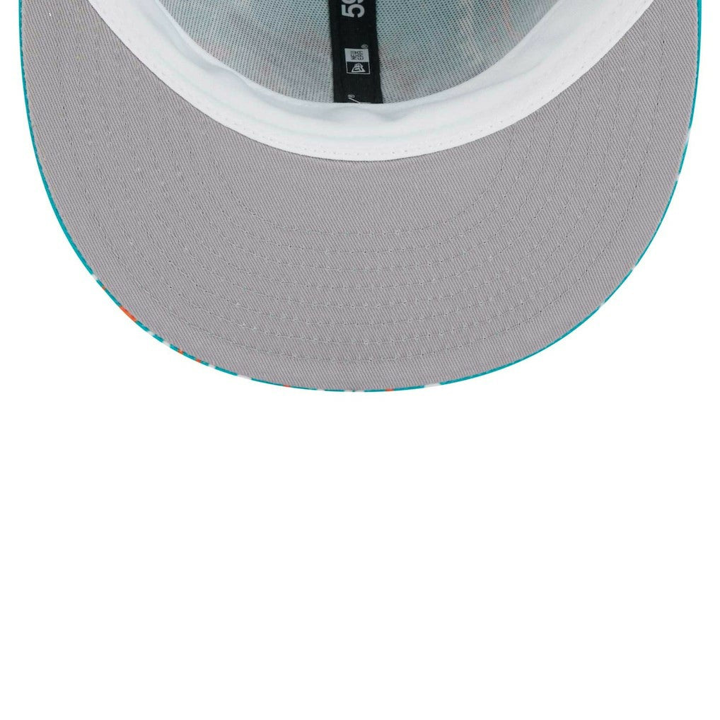 Miami Dolphins New Era Paisley 59FIFTY Fitted Hat Aqua | NFL