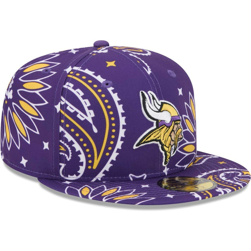 Minnesota Vikings New Era Paisley 59FIFTY Fitted Hat Purple | NFL