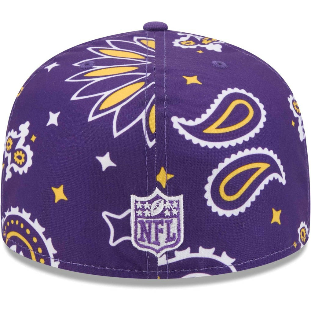 Minnesota Vikings New Era Paisley 59FIFTY Fitted Hat Purple | NFL