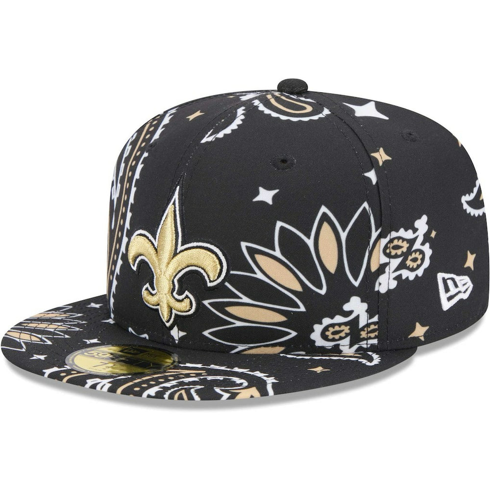 New Orleans Saints New Era Paisley 59FIFTY Fitted Hat Black | NFL