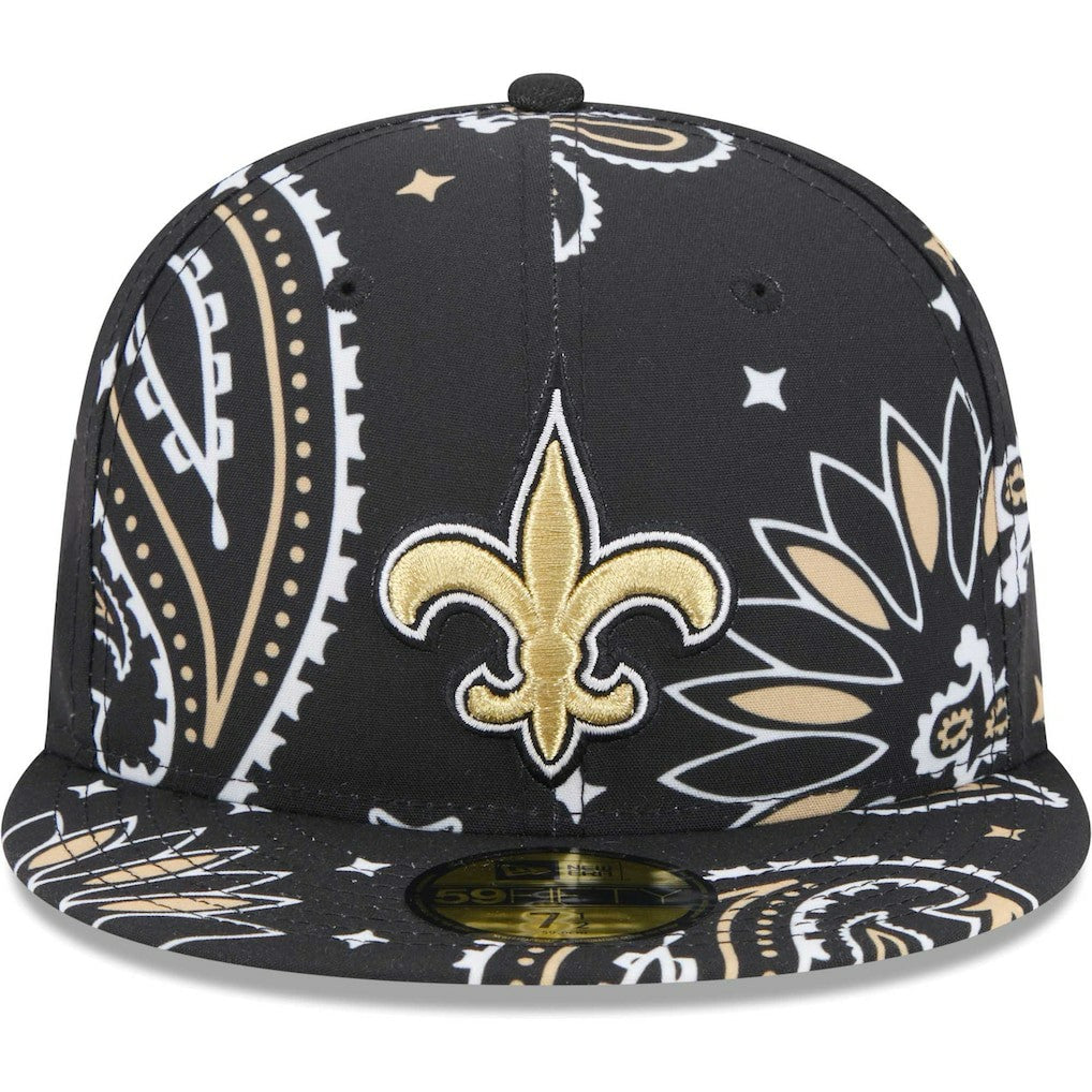 New Orleans Saints New Era Paisley 59FIFTY Fitted Hat Black | NFL