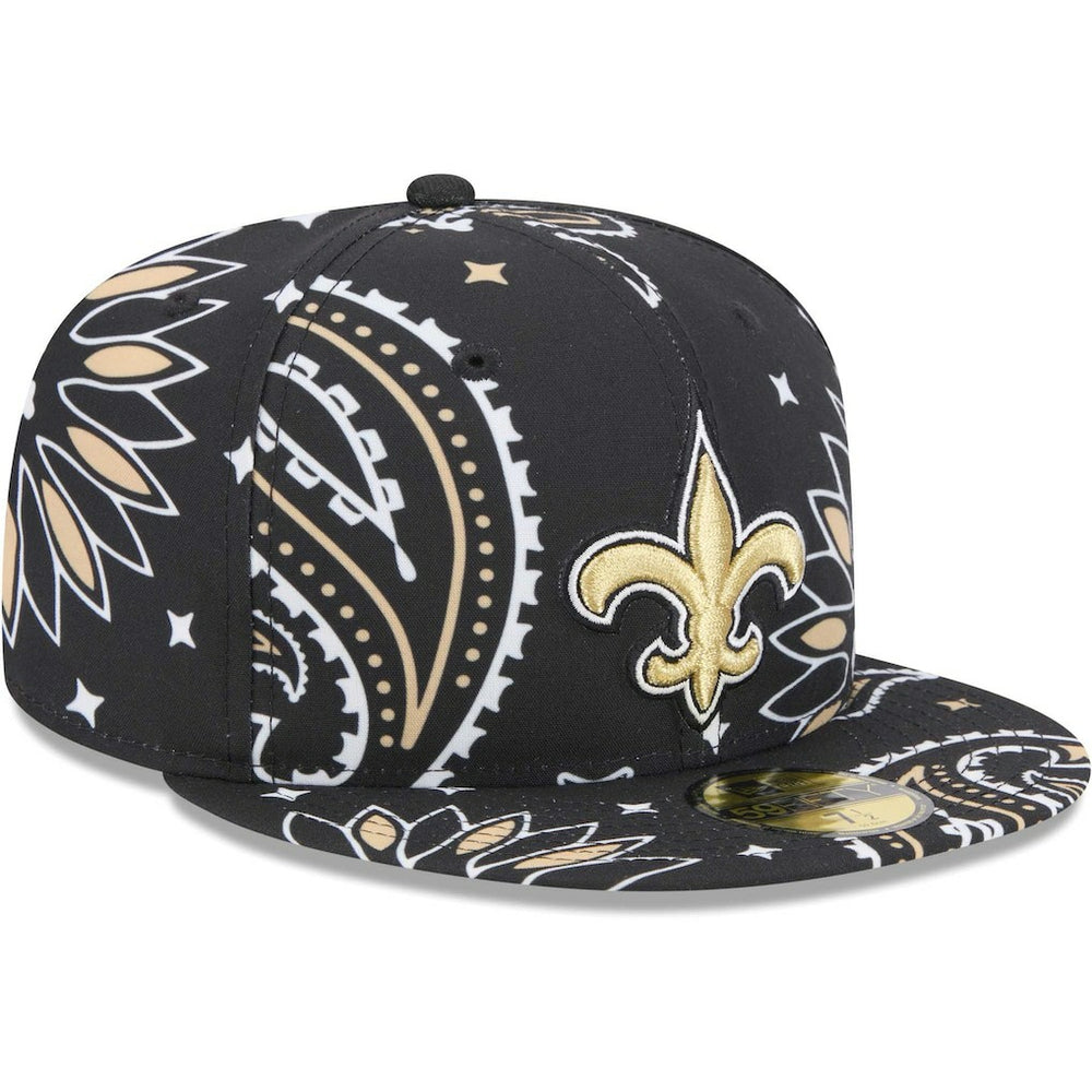 New Orleans Saints New Era Paisley 59FIFTY Fitted Hat Black | NFL