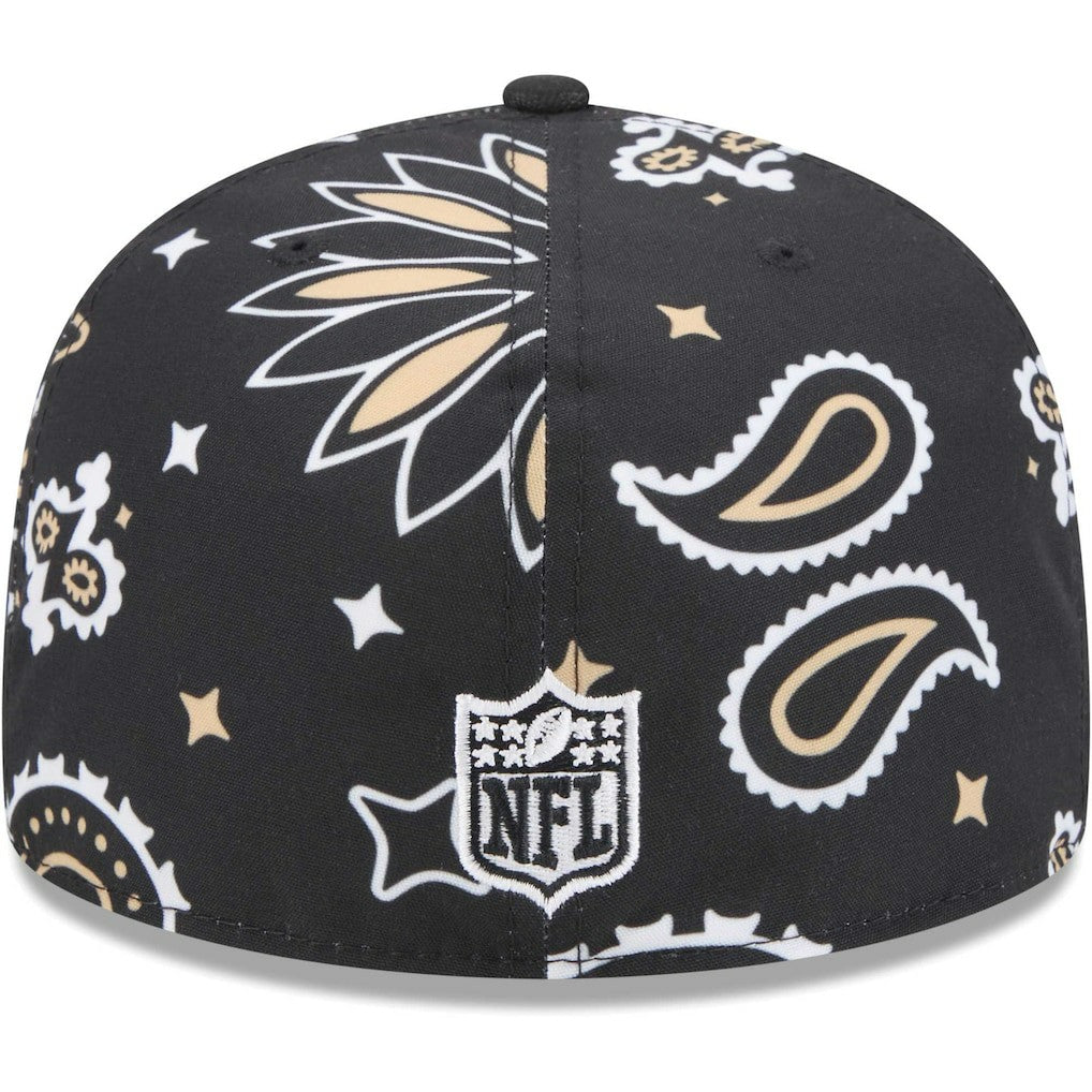 New Orleans Saints New Era Paisley 59FIFTY Fitted Hat Black | NFL