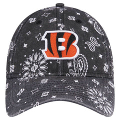 Cincinnati Bengals New Era Women's Paisley 9TWENTY Adjustable Hat Black | NFL