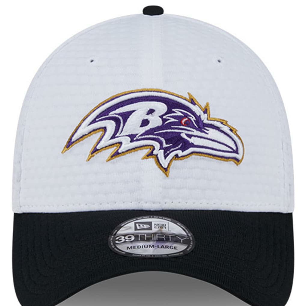 Baltimore Ravens New Era 2024 NFL Training Camp 39THIRTY Flex Hat White/Black | NFL