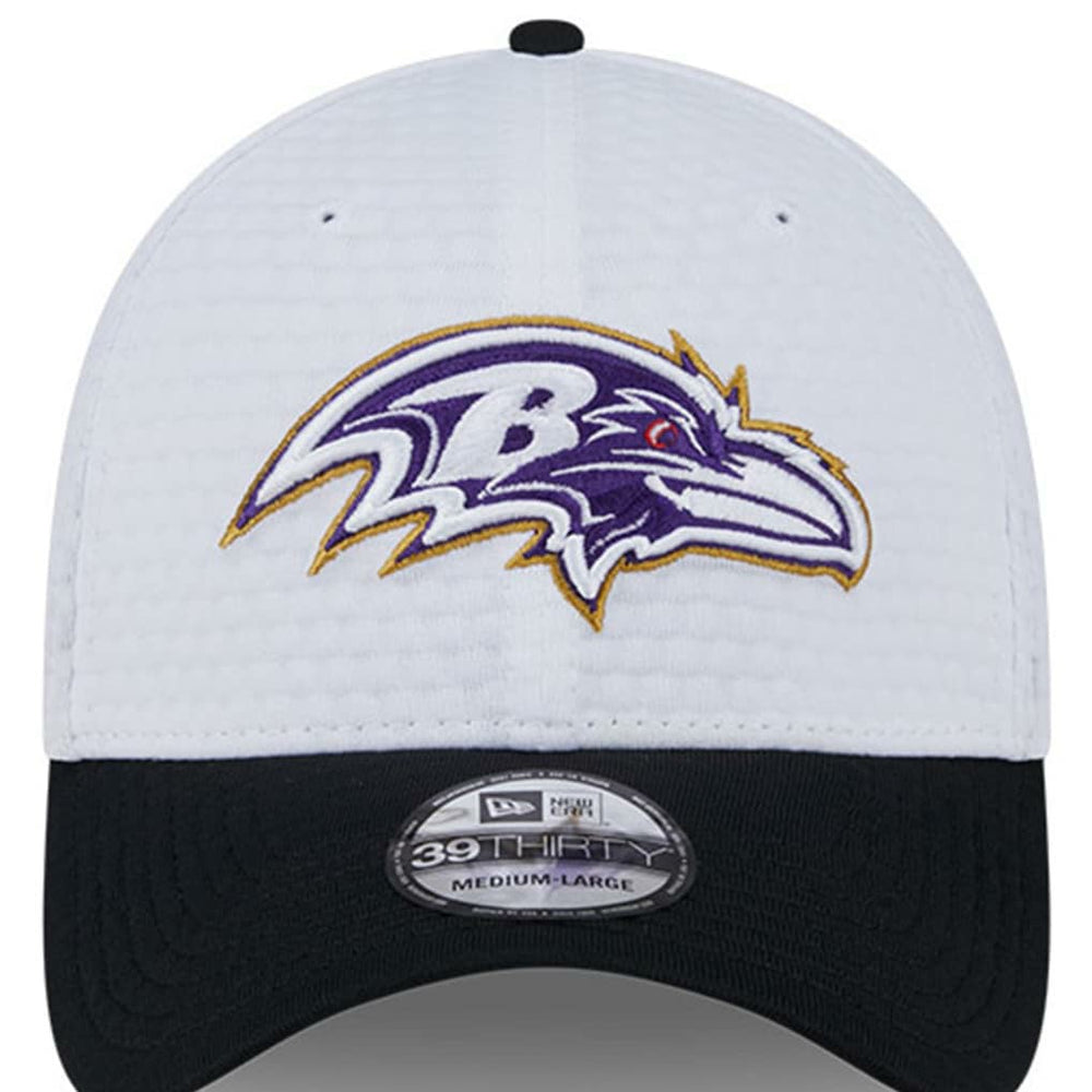 Baltimore Ravens New Era 2024 NFL Training Camp 39THIRTY Flex Hat White/Black | NFL