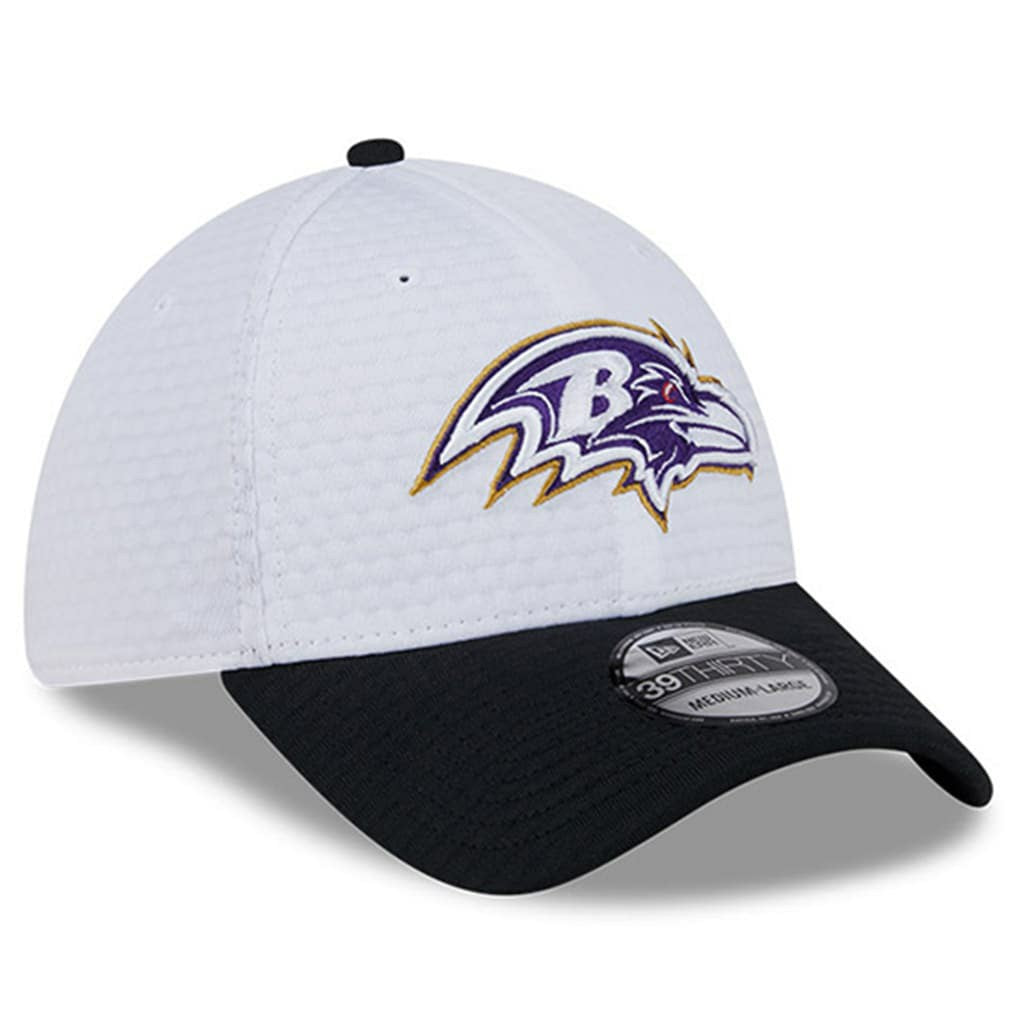 Baltimore Ravens New Era 2024 NFL Training Camp 39THIRTY Flex Hat White/Black | NFL