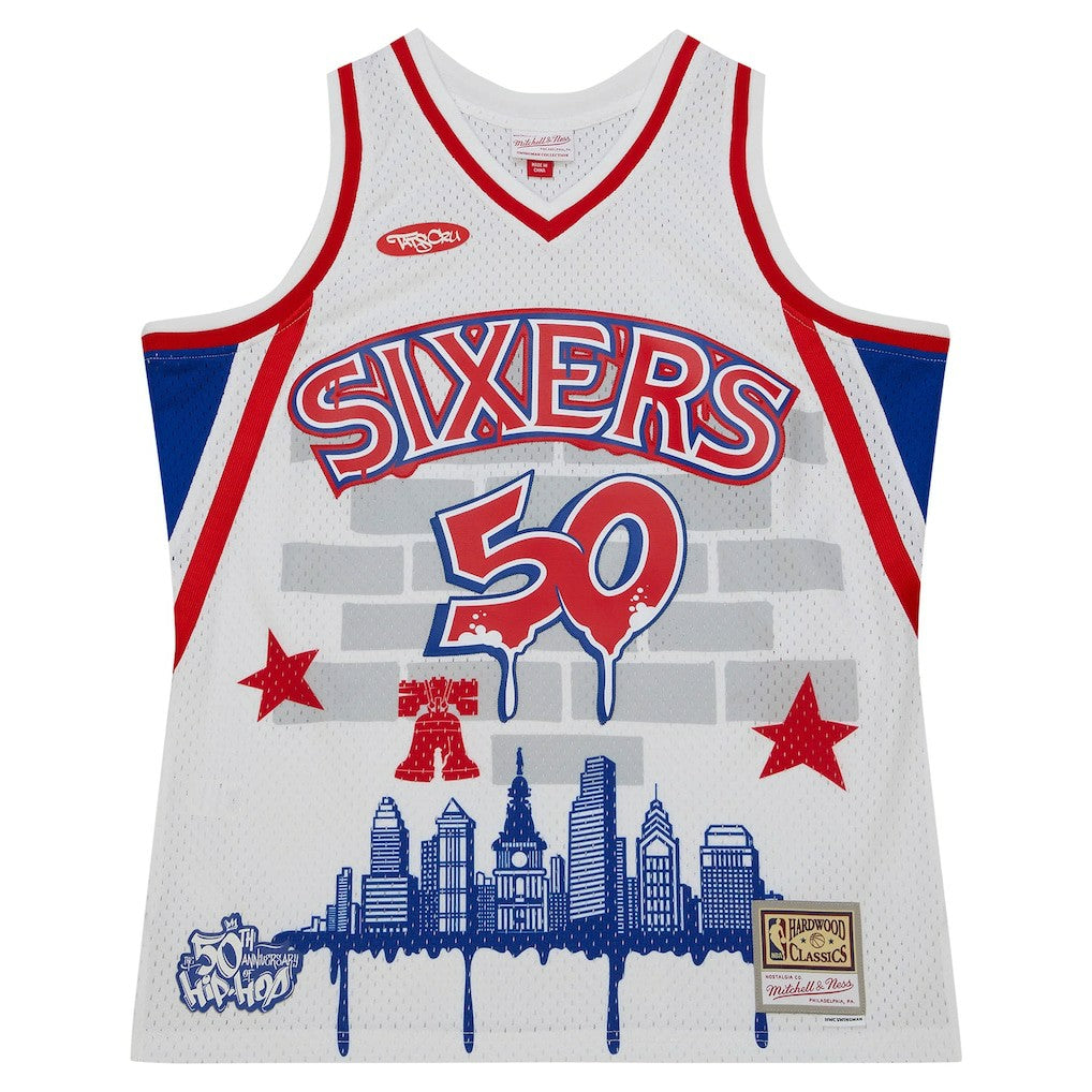 Philadelphia 76ers x Tats Cru Hardwood Classics Fashion Jersey White - NBA