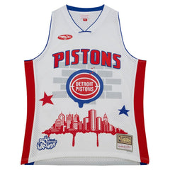 Detroit Pistons x Tats Cru Hardwood Classics Fashion Jersey White - NBA