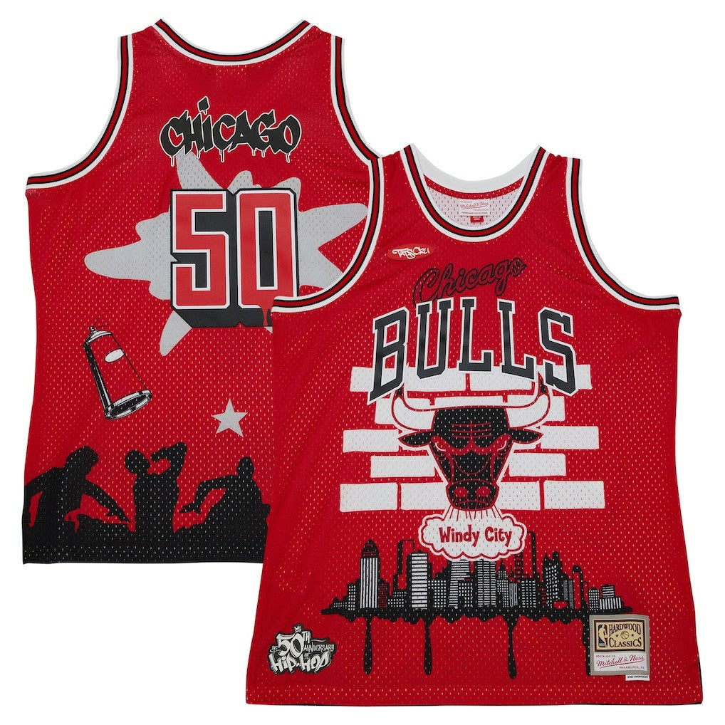 Chicago Bulls x Tats Cru Hardwood Classics Fashion Jersey Red - NBA
