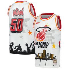 Miami Heat x Tats Cru Hardwood Classics Fashion Jersey White - NBA