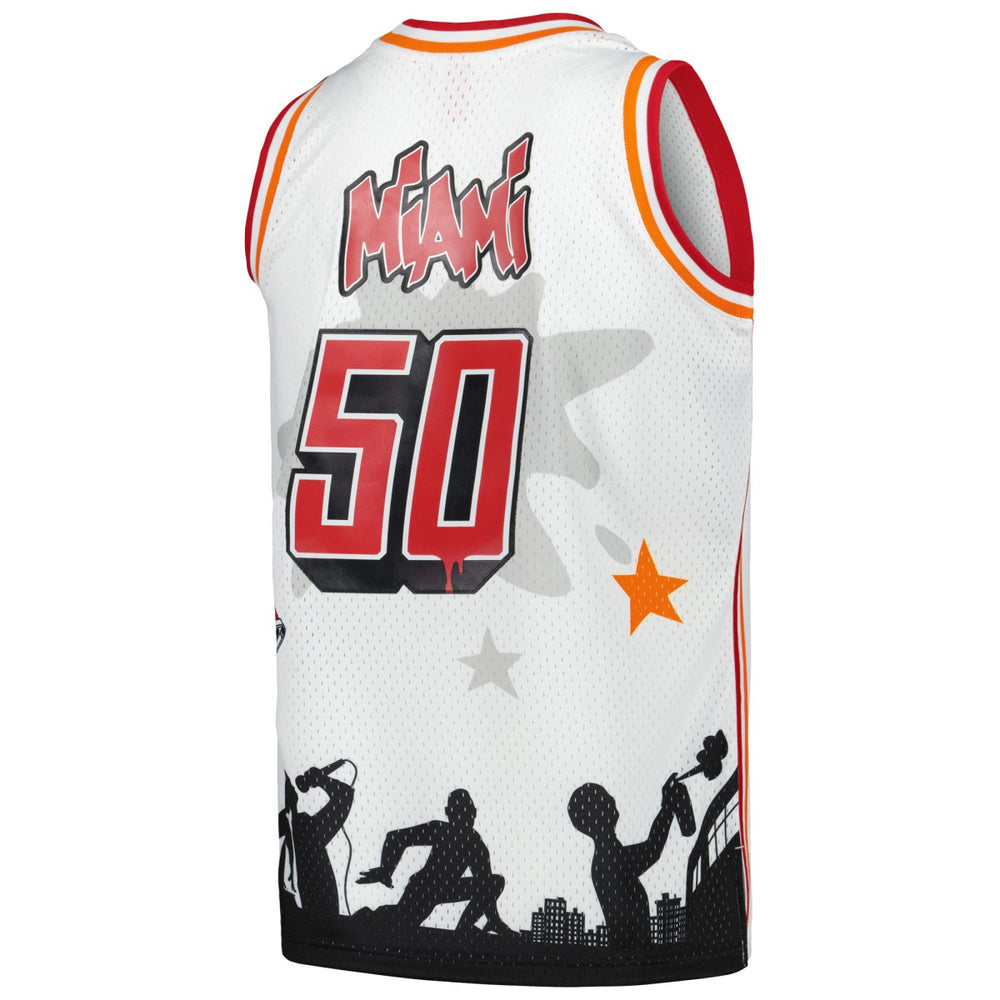 Miami Heat x Tats Cru Hardwood Classics Fashion Jersey White - NBA