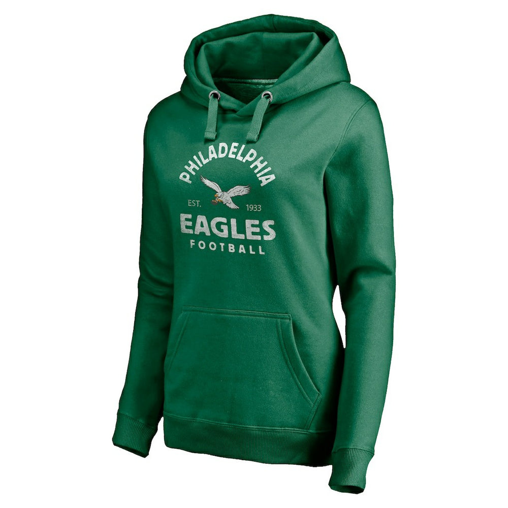 Philadelphia Eagles Women's Gridiron Classics Vintage Arch Pullover Hoodie Kelly Green | Fanatics