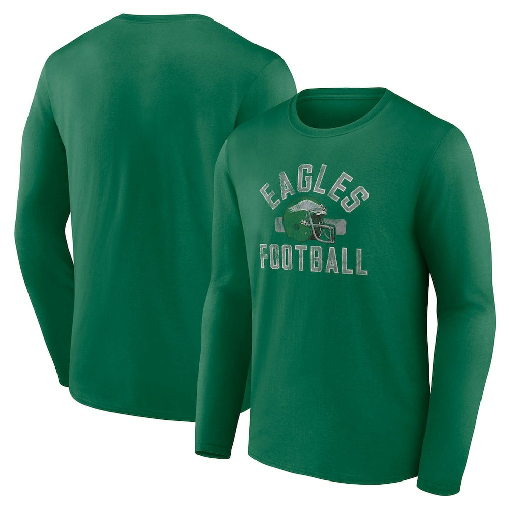 Philadelphia Eagles Gridiron Classics Retro Block Long Sleeve T-Shirt Kelly Green | Fanatics