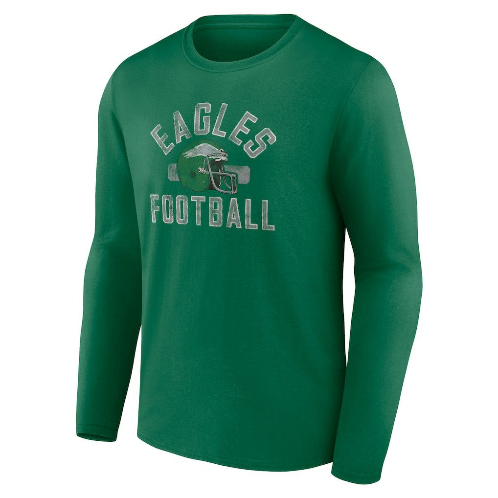 Philadelphia Eagles Gridiron Classics Retro Block Long Sleeve T-Shirt Kelly Green | Fanatics