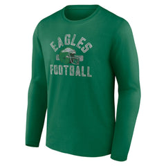 Philadelphia Eagles Gridiron Classics Retro Block Long Sleeve T-Shirt Kelly Green | Fanatics