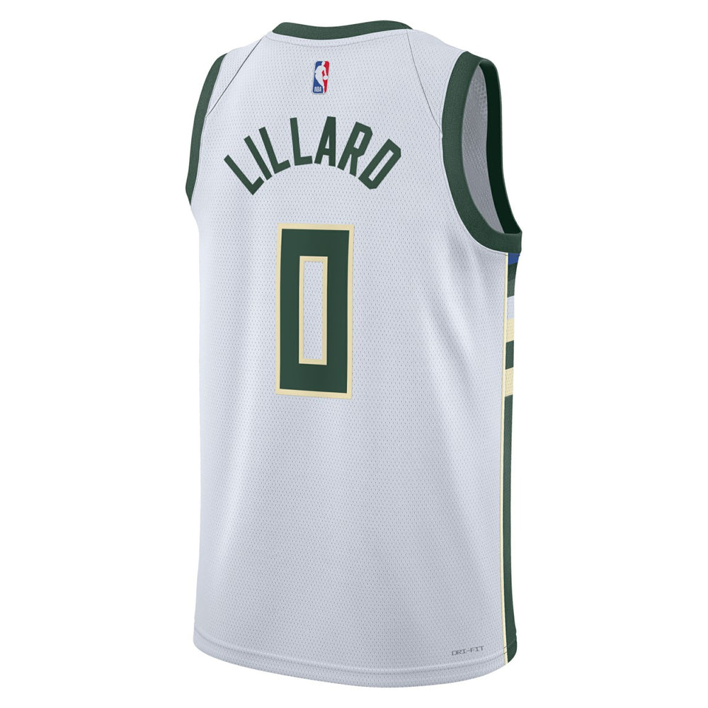 Damian Lillard Milwaukee Bucks Unisex Fear The Deer Swingman Player Jersey Association Edition White - NBA