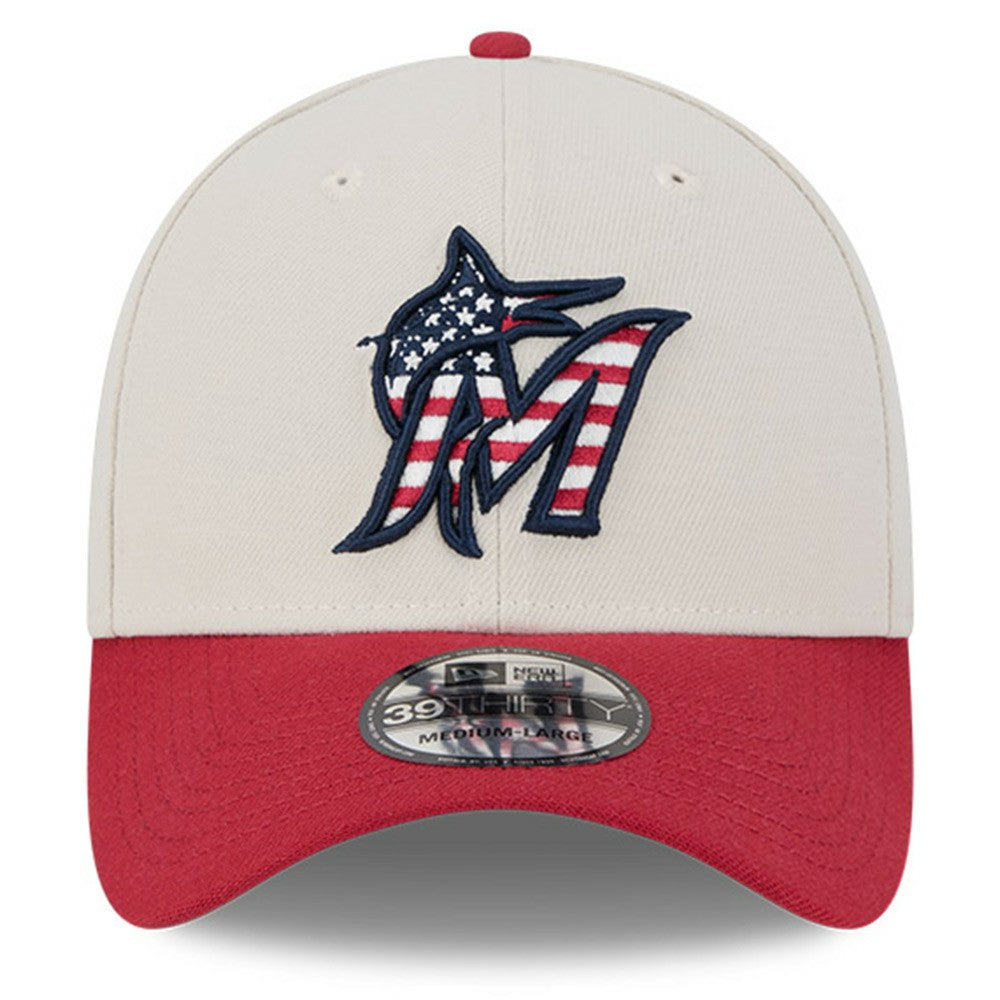 Miami Marlins New Era 2024 Fourth of July 39THIRTY Flex Hat - MLB