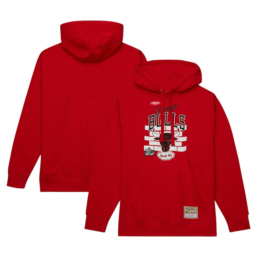 Chicago Bulls x Tats Cru Hardwood Classics Brick Pullover Hoodie Red - NBA