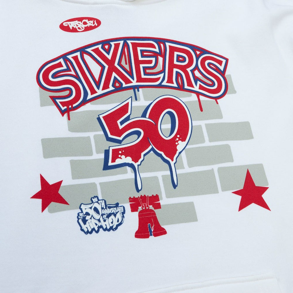 Philadelphia 76ers x Tats Cru Hardwood Classics Brick Pullover Hoodie White - NBA