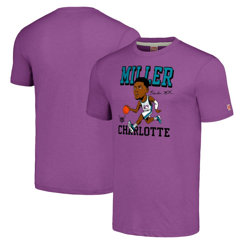 Brandon Miller Charlotte Hornets Homage Caricature Tri-Blend T-Shirt Purple - NBA