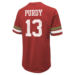 Brock Purdy San Francisco 49ers Majestic Threads Name & Number Oversize Fit T-Shirt Scarlet | NFL