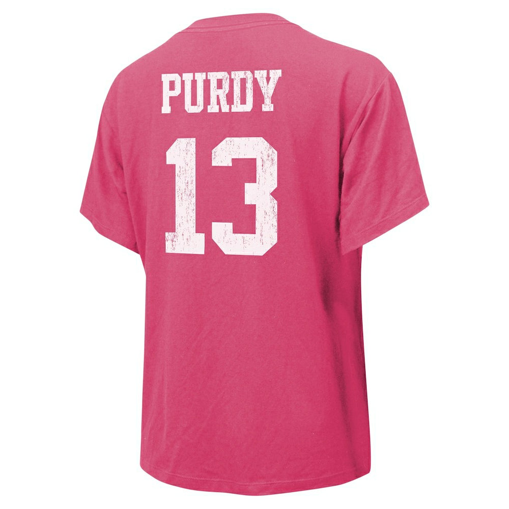 Brock Purdy San Francisco 49ers Majestic Threads Women's Name & Number T-Shirt Pink | NFL