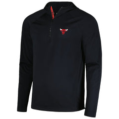 Chicago Bulls Levelwear Zander Hoodie Raglan Quarter-Zip Top Black - NBA