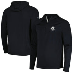 Brooklyn Nets Levelwear Zander Hoodie Raglan Quarter-Zip Top Black - NBA