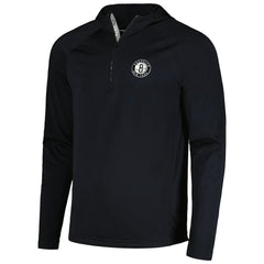 Brooklyn Nets Levelwear Zander Hoodie Raglan Quarter-Zip Top Black - NBA