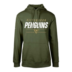Pittsburgh Penguins Levelwear Youth Podium Fleece Pullover Hoodie - Olive - NHL