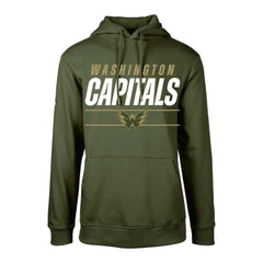 Washington Capitals Levelwear Youth Podium Fleece Pullover Hoodie - Olive - NHL