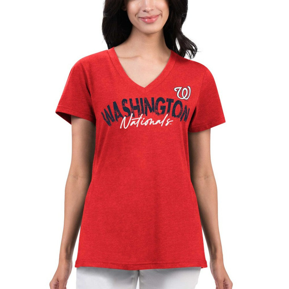 Washington Nationals G-III 4Her by Carl Banks Women's Key Move V-Neck T-Shirt - MLB