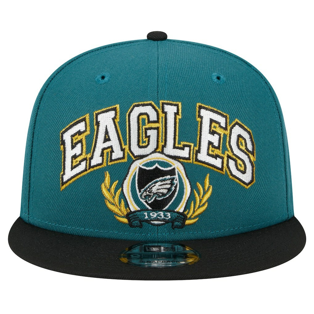 Philadelphia Eagles New Era Team Establish 9FIFTY Snapback Hat Midnight Green/Black | NFL