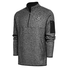Cleveland Cavaliers Antigua Metallic Logo Fortune Quarter-Zip Jacket Heather Black - NBA
