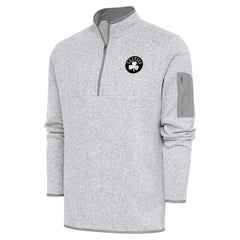 Boston Celtics Antigua Metallic Logo Fortune Quarter-Zip Jacket Heather Gray - NBA