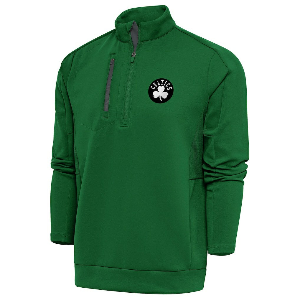 Boston Celtics Antigua Metallic Logo Generation Quarter-Zip Top Kelly Green - NBA