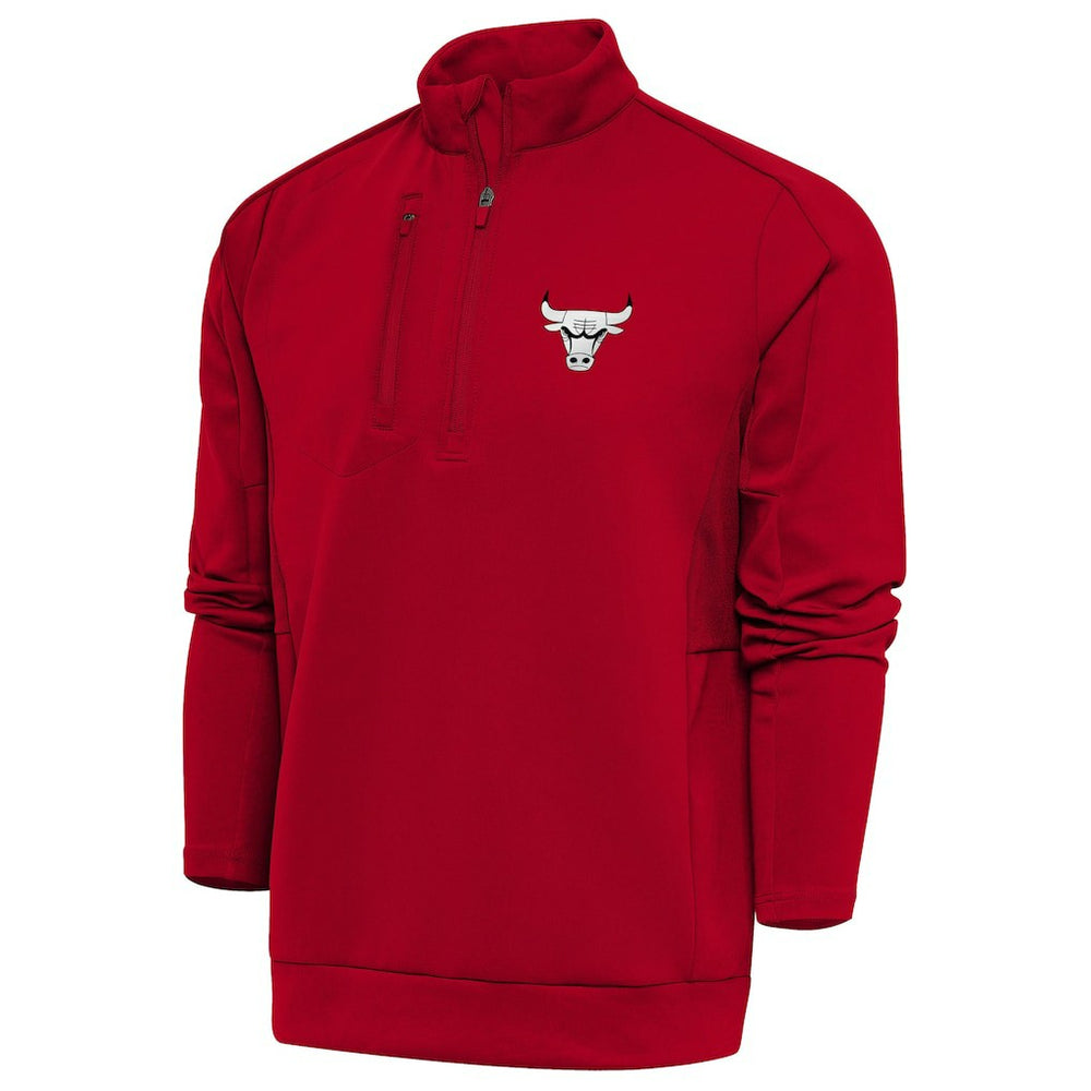 Chicago Bulls Antigua Metallic Logo Generation Quarter-Zip Top Red - NBA
