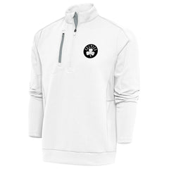 Boston Celtics Antigua Metallic Logo Generation Quarter-Zip Top White - NBA