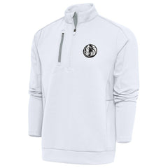 Dallas Mavericks Antigua Metallic Logo Generation Quarter-Zip Top White - NBA