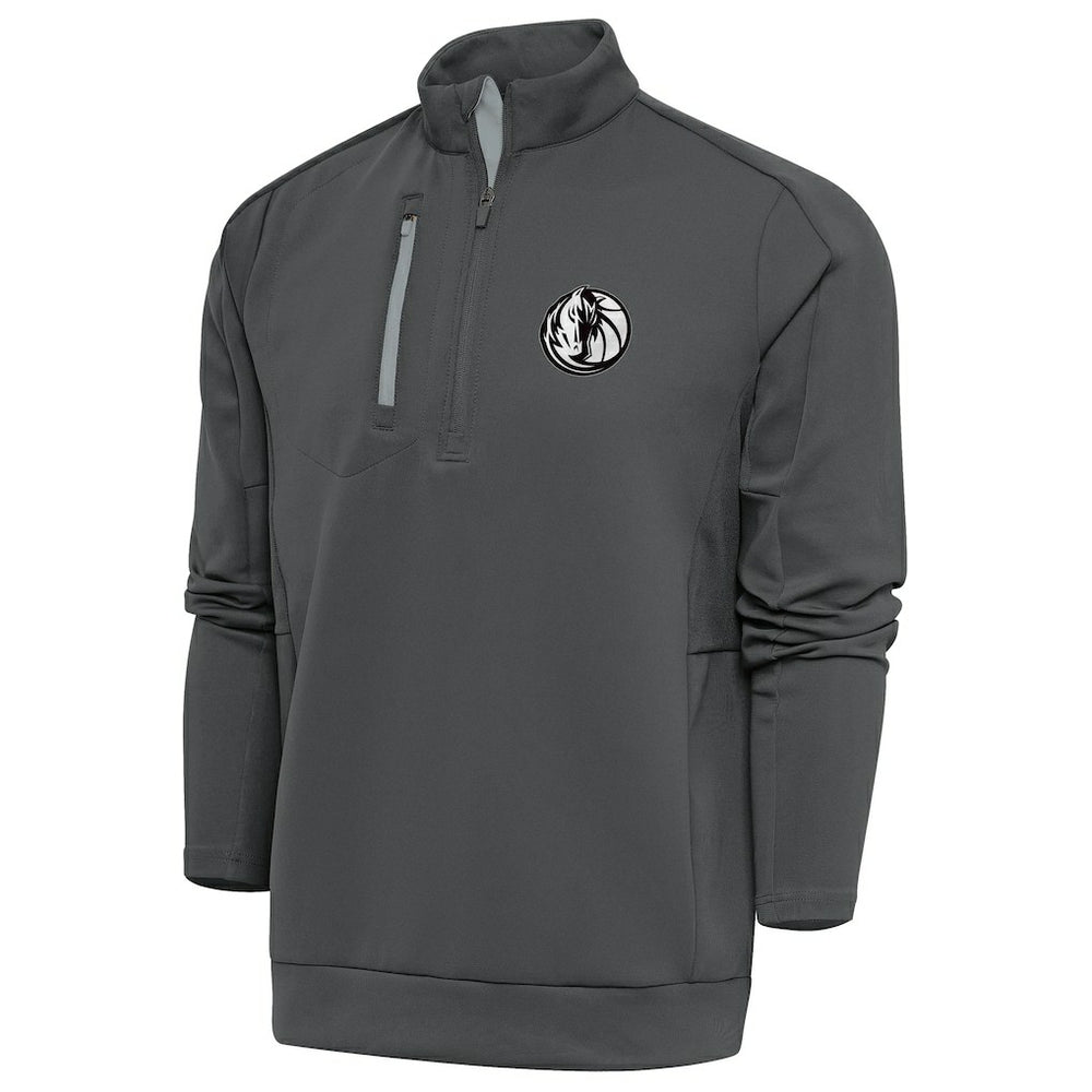 Dallas Mavericks Antigua Metallic Logo Generation Quarter-Zip Top Pewter - NBA