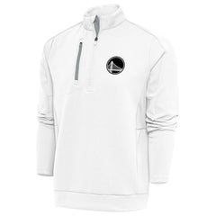 Golden State Warriors Antigua Metallic Logo Generation Quarter-Zip Top White - NBA